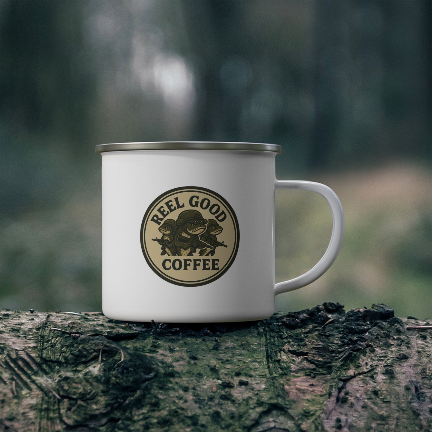 Enamel Mug - "Reel Good" Fishing Camp Coffee Cup