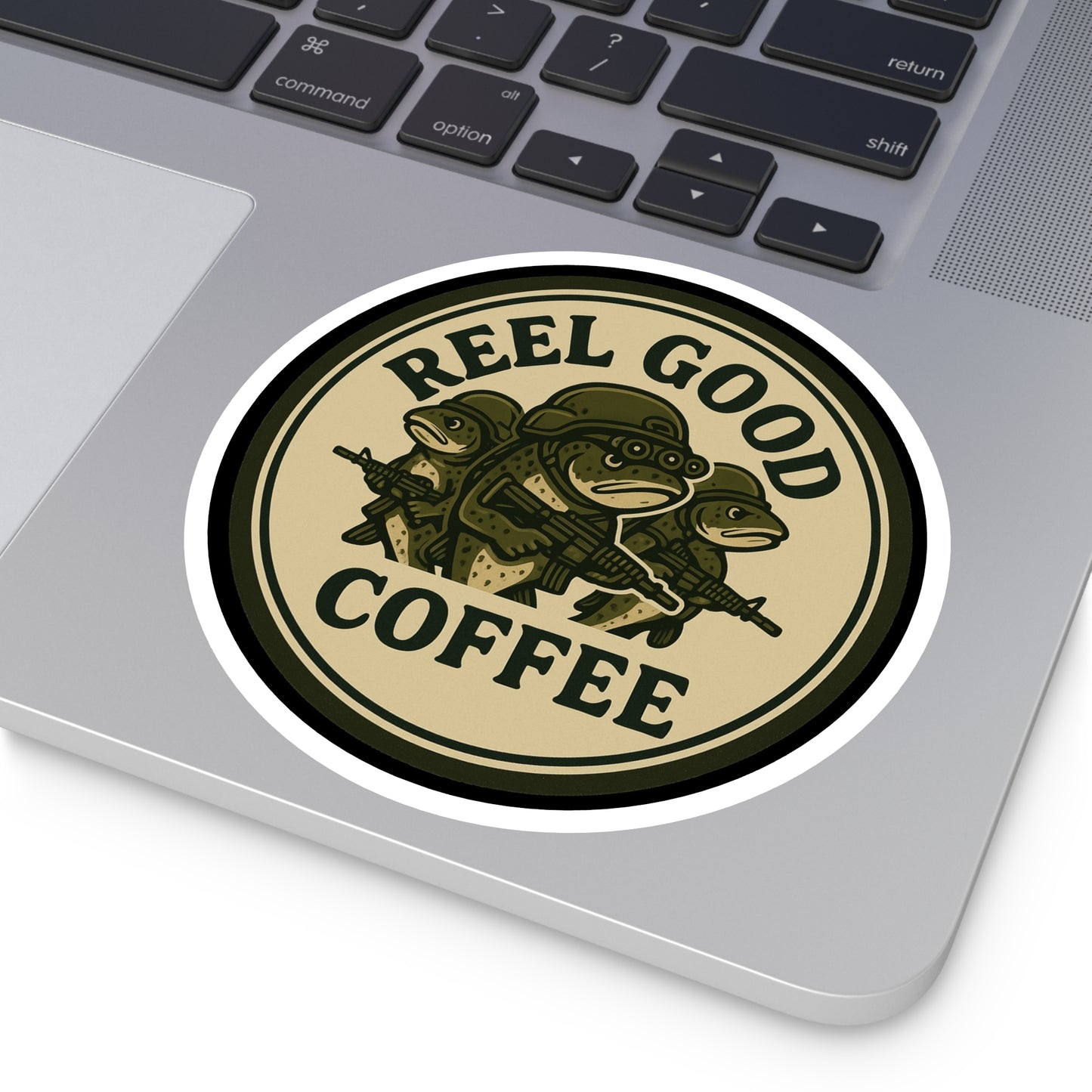 Reel Good Coffee Retro Logo Round Sticker