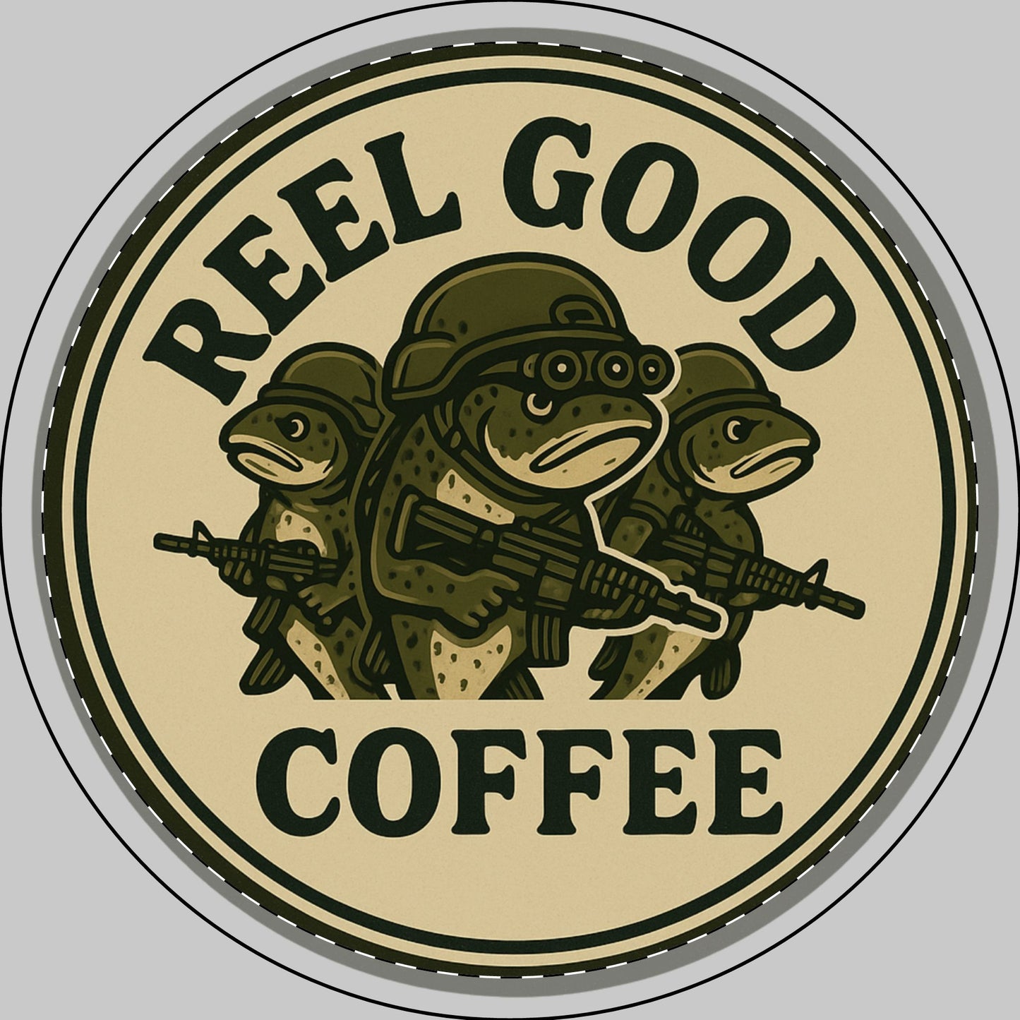 Reel Good Coffee Retro Logo Round Car Magnet