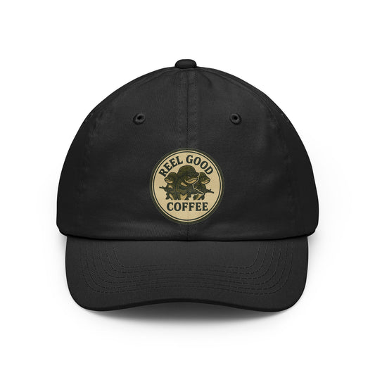 Reel Good Coffee Logo Hat – Vintage Angler Patch Cap