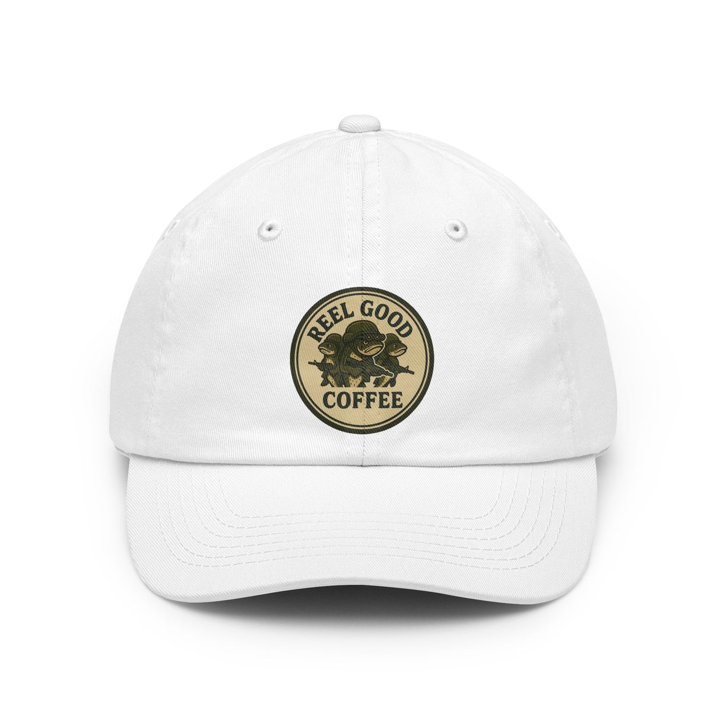 Reel Good Coffee Logo Hat – Vintage Angler Patch Cap