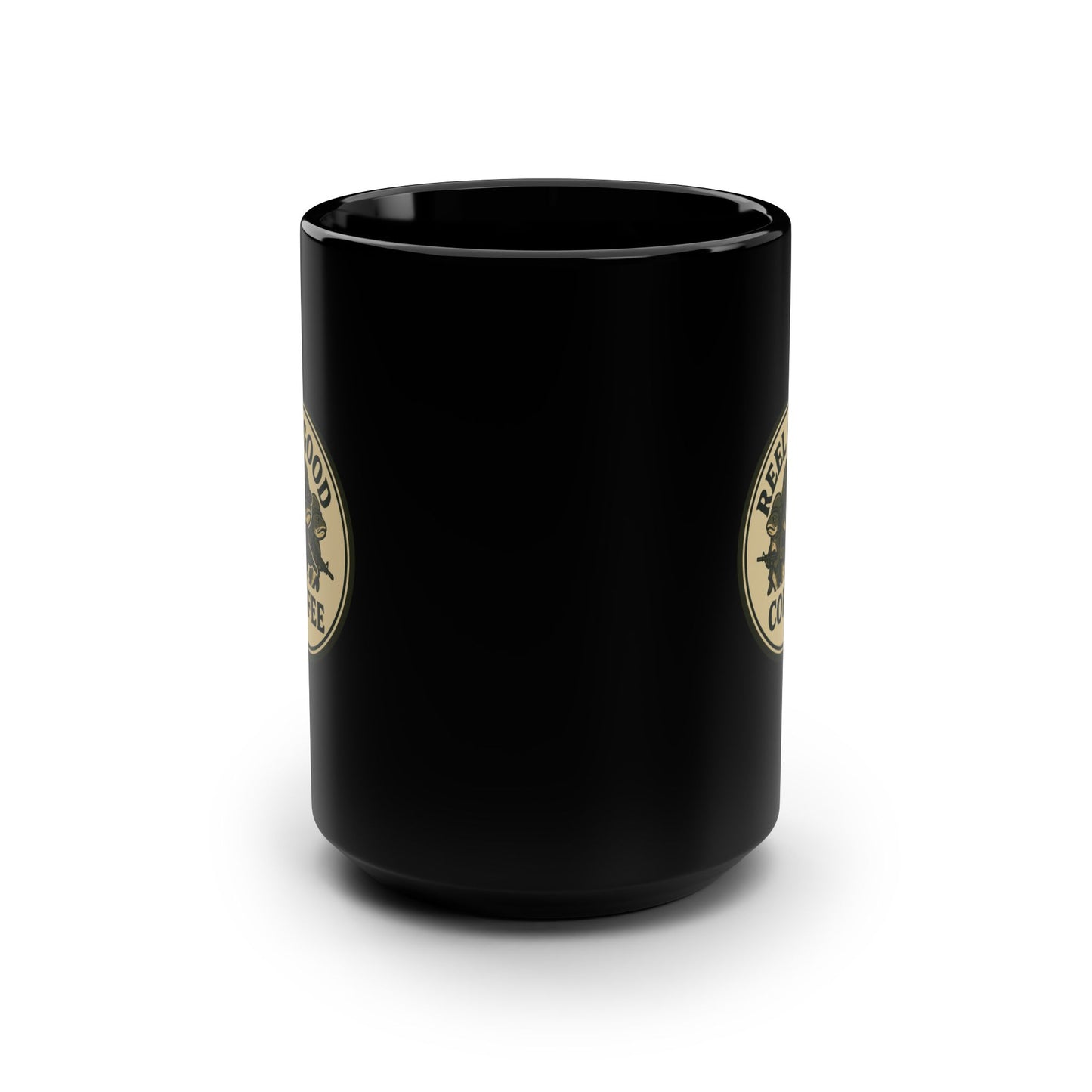 Reel Good Coffee Mug — 15oz Black Ceramic Coffee Cup
