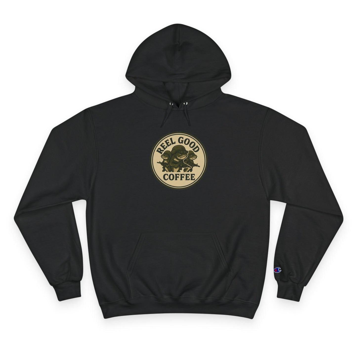 Reel Good Coffee Retro Logo Champion Hoodie