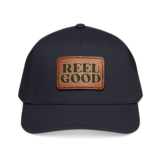 Reel Good Leather Patch Baseball Cap