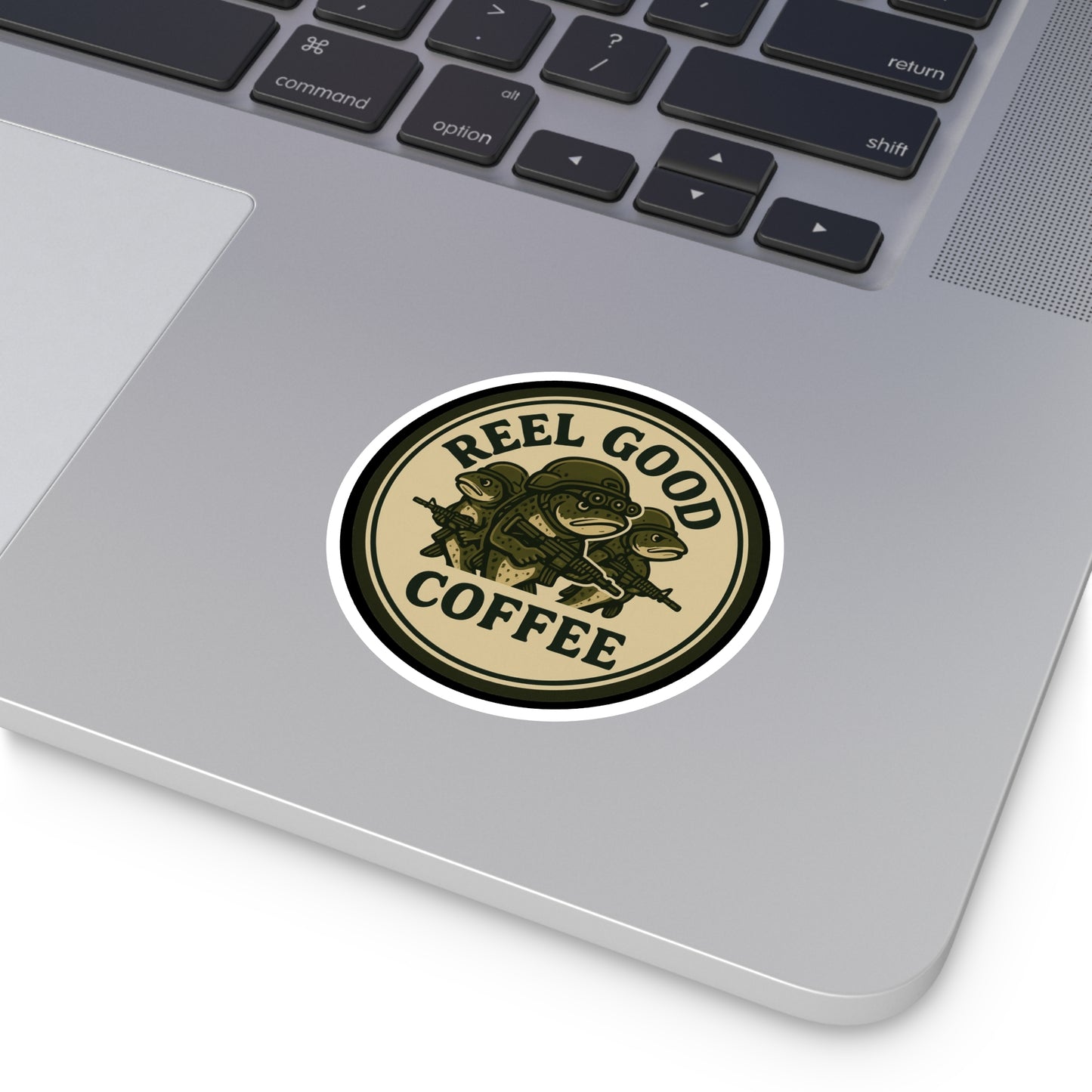 Reel Good Coffee Retro Logo Round Sticker
