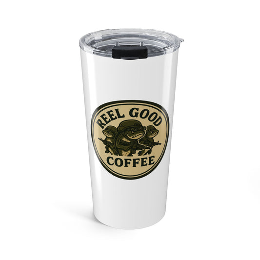 Reel Good Coffee - Retro Logo Tapered Stainless Steel Tumbler