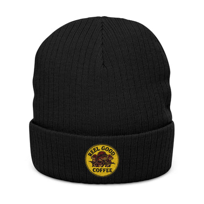 Reel Good Embroidered Patch Ribbed Knit Beanie