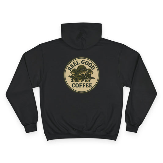 Reel Good Coffee Retro Logo Champion Hoodie